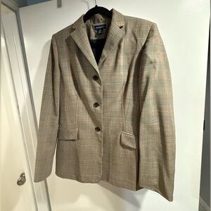 Ann Taylor Plaid Blazer - Tan and Black